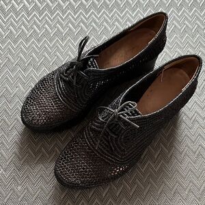 Robert Clergerie Black Woven Loafers